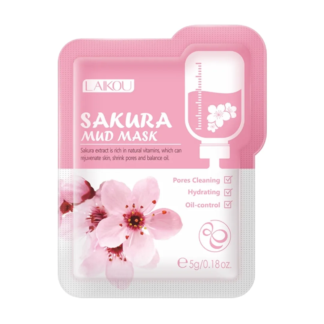 Laikou Japan Sakura Skincare 6 Pcs Set (Cleanser+Mud Mask+Night Cream+White Aura Soap+sunscreen+laneige lip balm ) Product Images 6